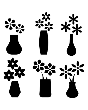 Simple Flower Vase Silhouette Clip Art