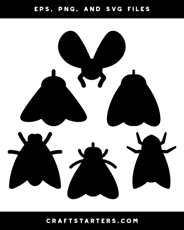 Simple Fly Silhouette Clip Art
