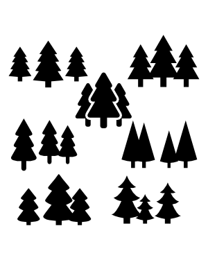 Simple Forest Silhouette Clip Art