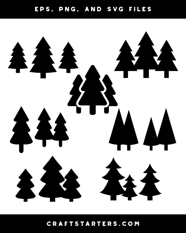 Simple Forest Silhouette Clip Art