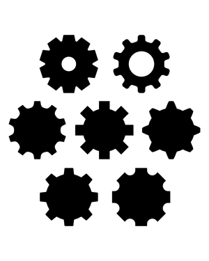 Simple Gear Silhouette Clip Art