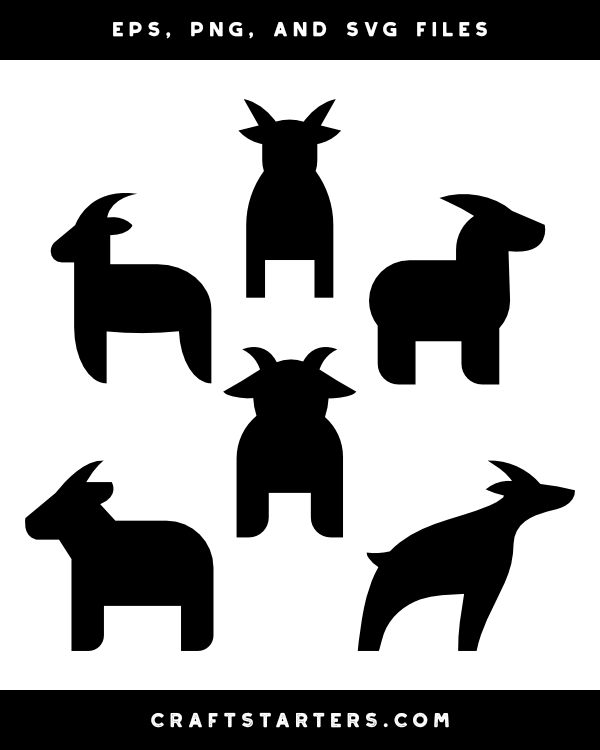 Simple Goat Silhouette Clip Art