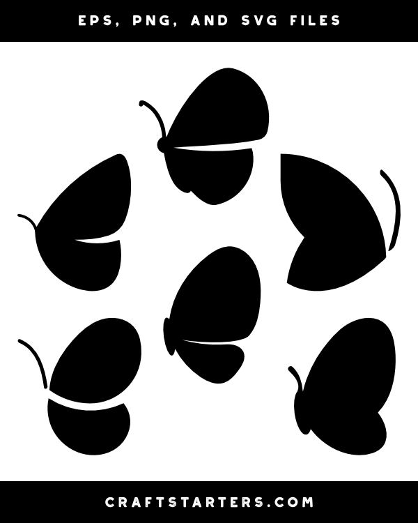 Simple Half Butterfly Silhouette Clip Art