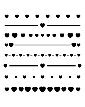 Simple Heart Divider Silhouette Clip Art