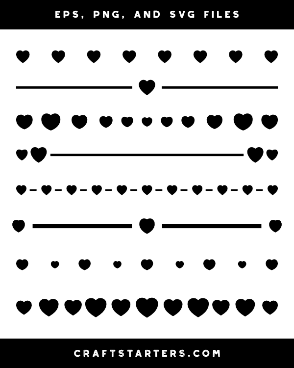 Simple Heart Divider Silhouette Clip Art