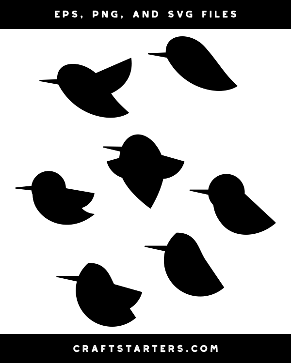 Simple Hummingbird Silhouette Clip Art