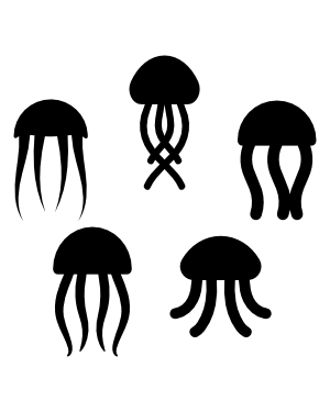 Simple Jellyfish Silhouette Clip Art