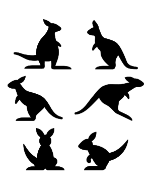 Simple Kangaroo Silhouette Clip Art