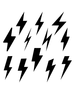 Simple Lightning Bolt Silhouette Clip Art