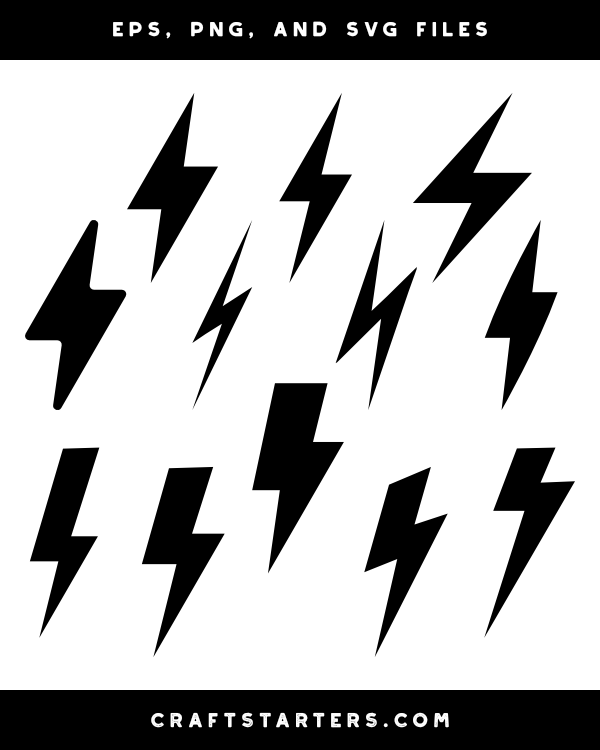 Simple Lightning Bolt Silhouette Clip Art