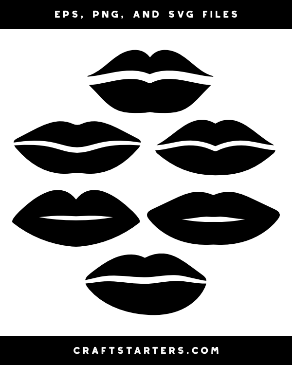 Simple Lips Silhouette Clip Art