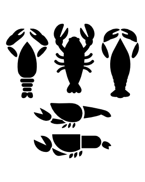 Simple Lobster Silhouette Clip Art