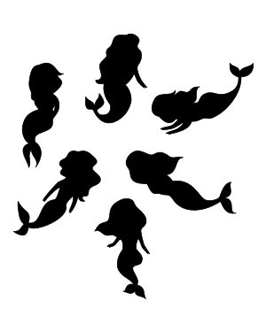 Simple Mermaid Silhouette Clip Art