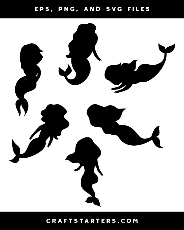 Simple Mermaid Silhouette Clip Art