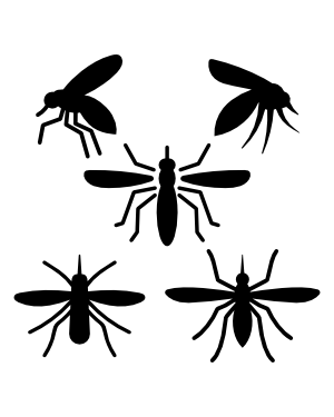 Simple Mosquito Silhouette Clip Art