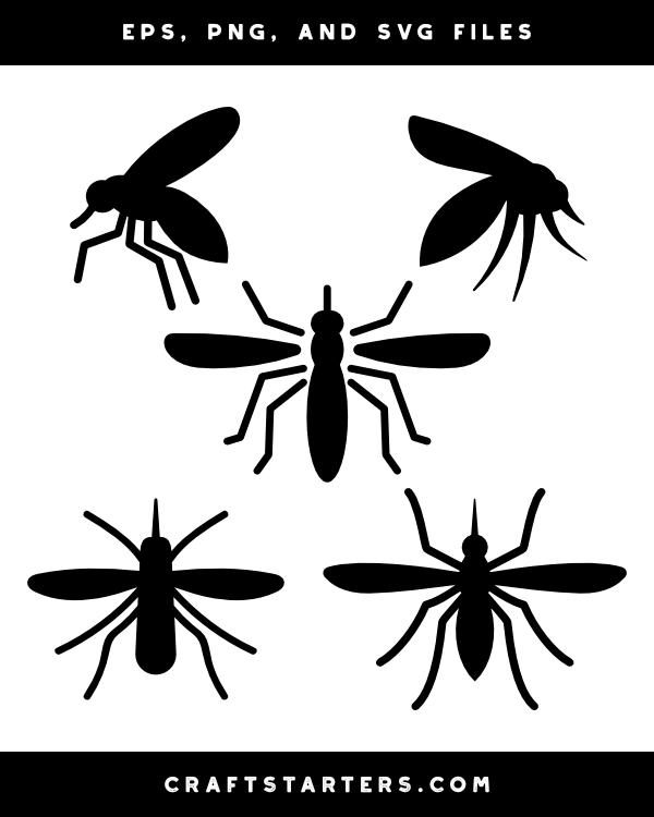 Simple Mosquito Silhouette Clip Art