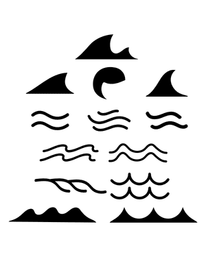 Simple Ocean Wave Silhouette Clip Art