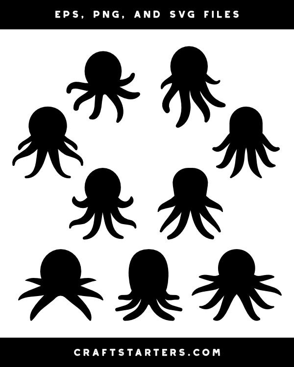 Simple Octopus Silhouette Clip Art