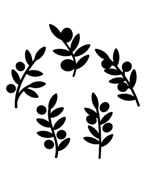 Simple Olive Branch Silhouette Clip Art