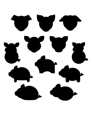 Simple Pig Silhouette Clip Art