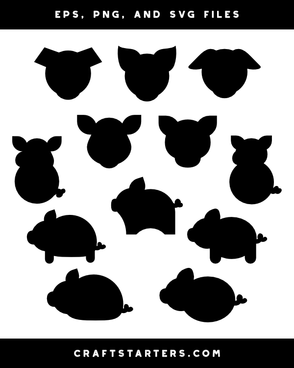 Simple Pig Silhouette Clip Art