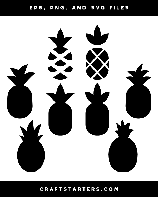 Simple Pineapple Silhouette Clip Art
