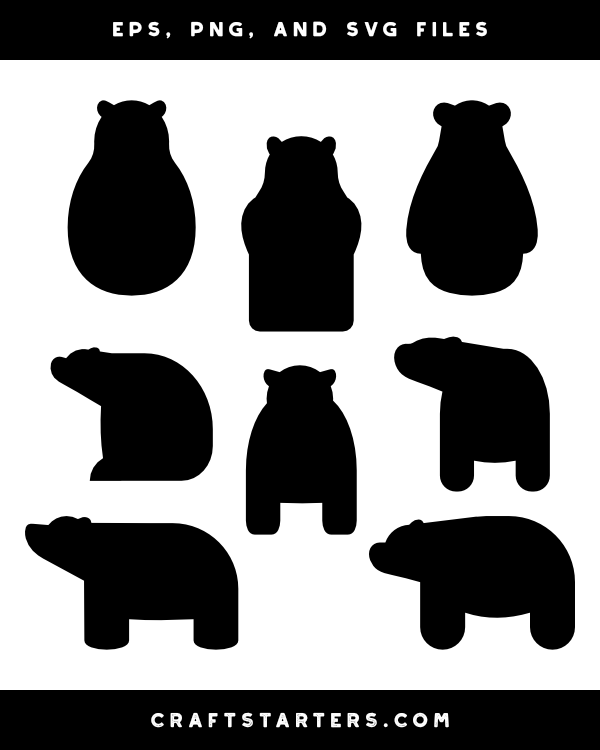 Simple Polar Bear Silhouette Clip Art