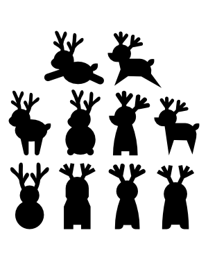 Simple Reindeer Silhouette Clip Art