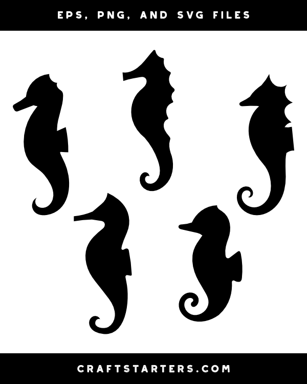 Simple Seahorse Silhouette Clip Art