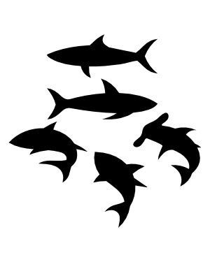 Simple Shark Silhouette Clip Art