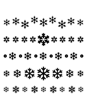 Simple Snowflake Divider Silhouette Clip Art
