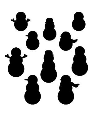 Simple Snowman Silhouette Clip Art