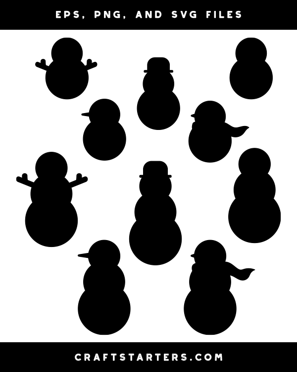 Simple Snowman Silhouette Clip Art