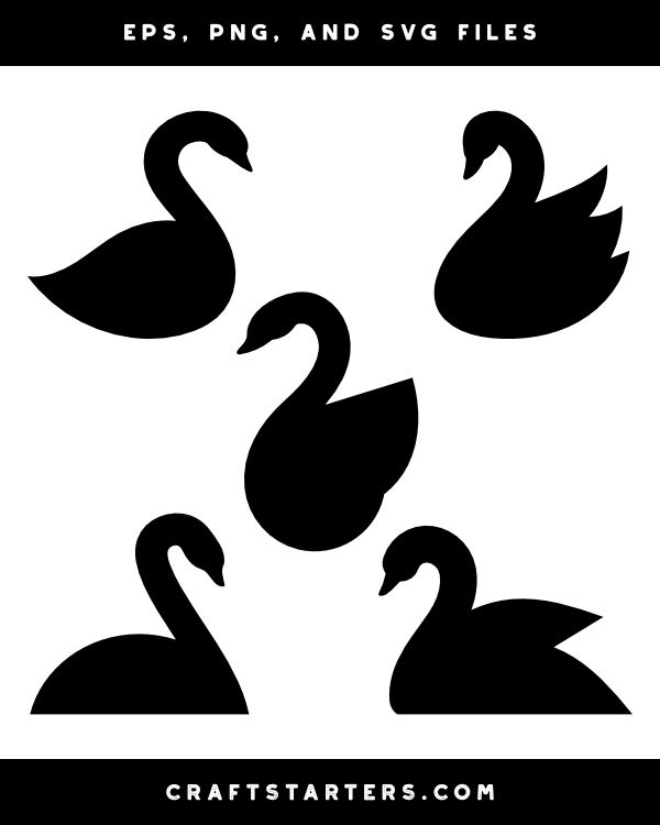 Simple Swan Silhouette Clip Art