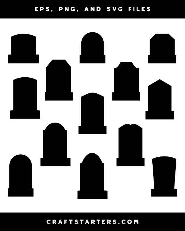 Simple Tombstone Silhouette Clip Art