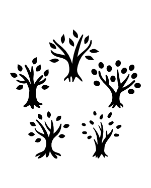 Simple Tree of Life Silhouette Clip Art