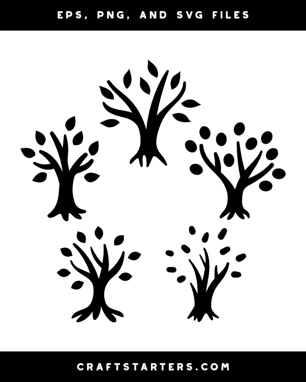 Simple Tree of Life Silhouette Clip Art