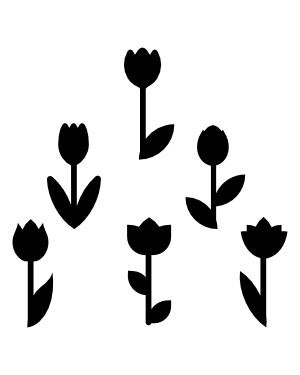 Simple Tulip Silhouette Clip Art