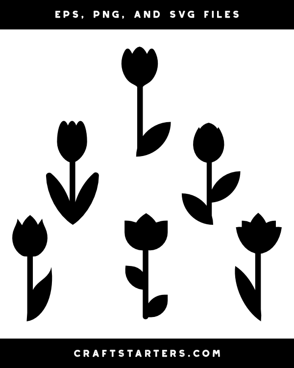 Simple Tulip Silhouette Clip Art