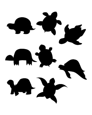 Simple Turtle Silhouette Clip Art