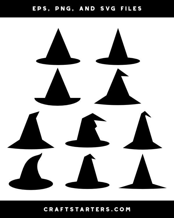 Simple Witch Hat Silhouette Clip Art