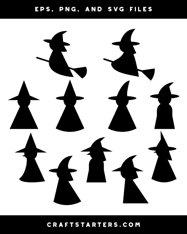 Simple Witch Silhouette Clip Art