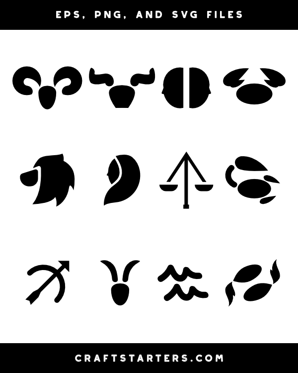 Simple Zodiac Sign Silhouette Clip Art
