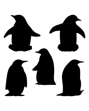 Sitting Penguin Silhouette Clip Art