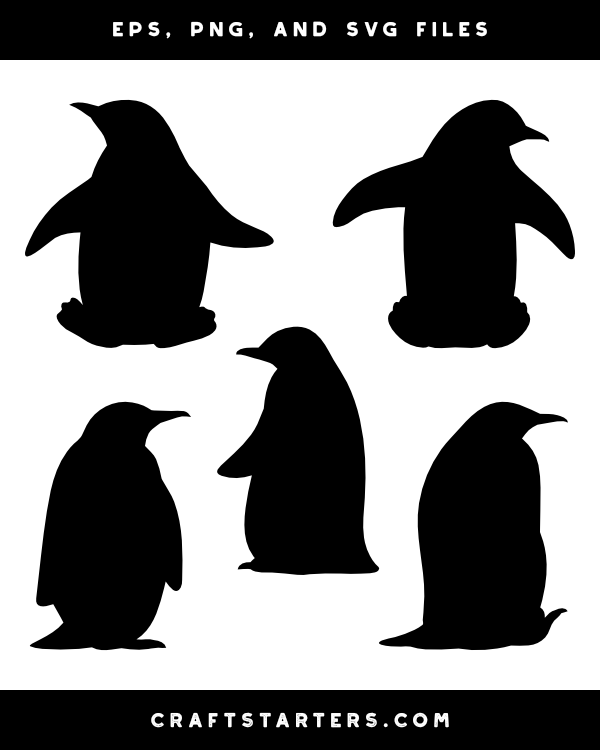 Sitting Penguin Silhouette Clip Art