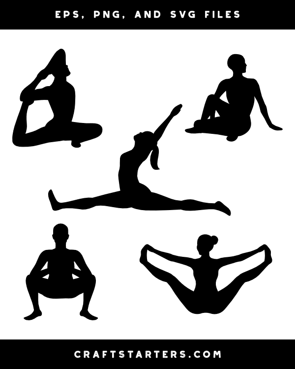 Sitting Yoga Pose Silhouette Clip Art