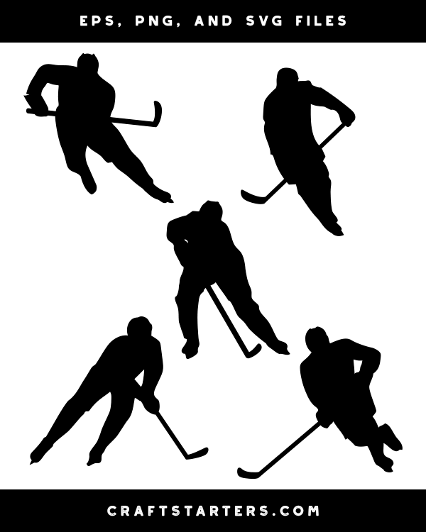 Skating Hockey Player Silhouette Clip Art