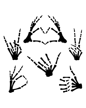 Skeleton Hand Gesture Silhouette Clip Art