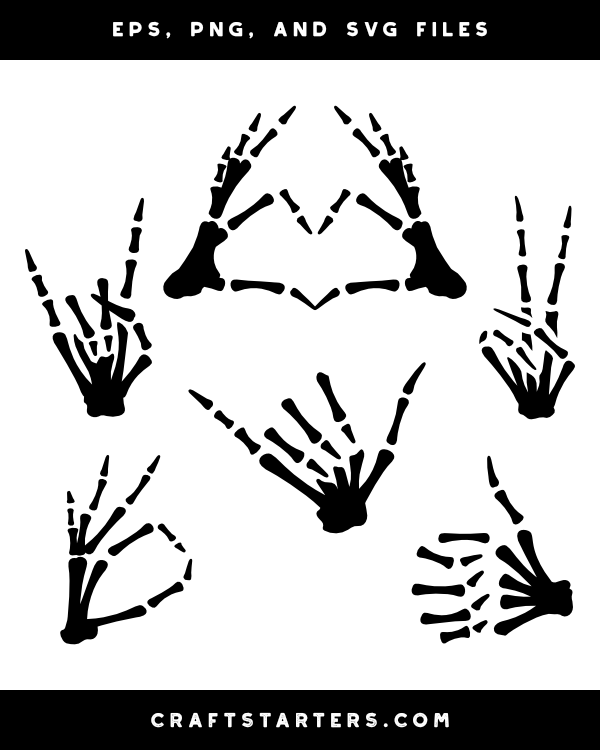 Skeleton Hand Gesture Silhouette Clip Art