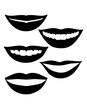 Smiling Lips Silhouette Clip Art